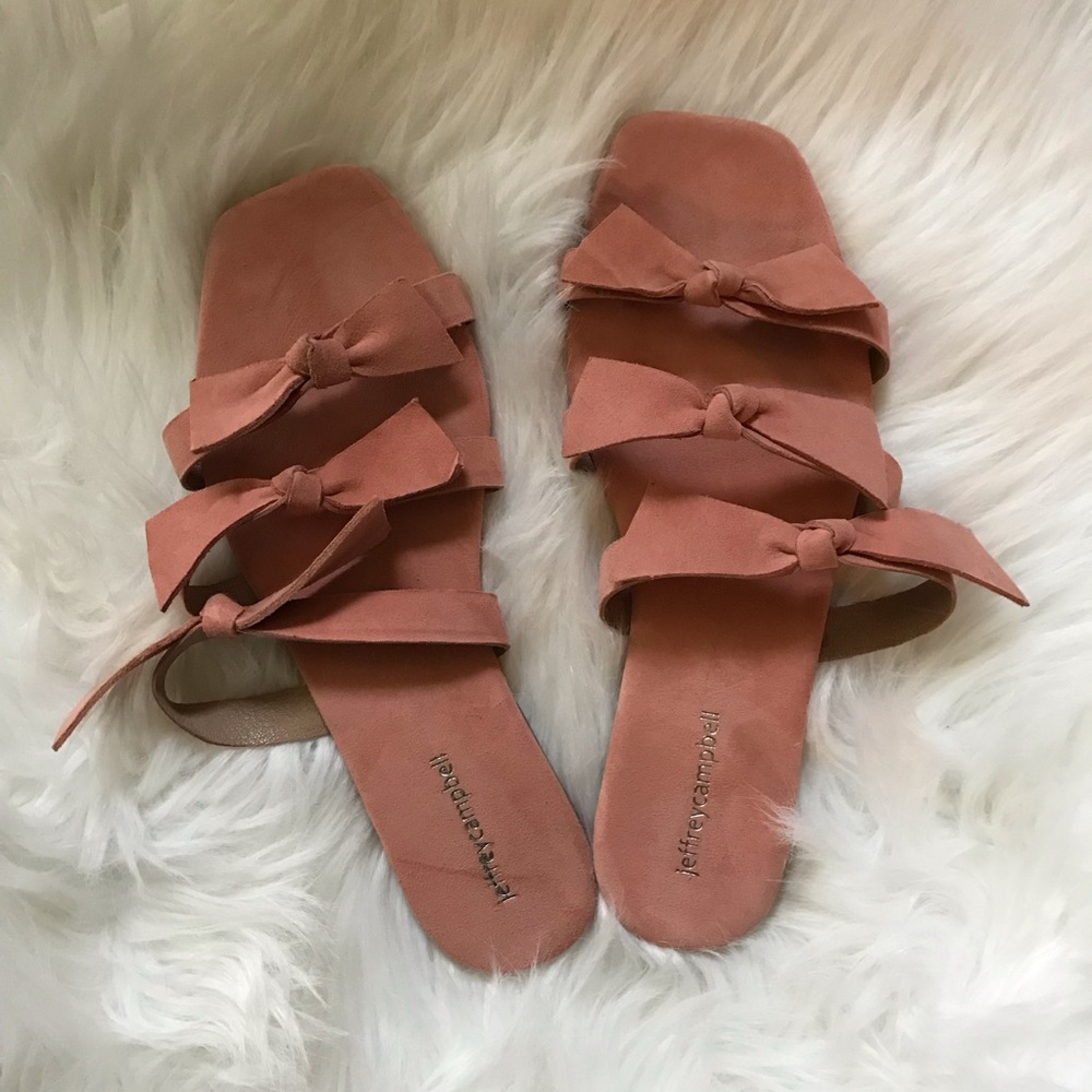 Jeffrey Campbell blush bow slides